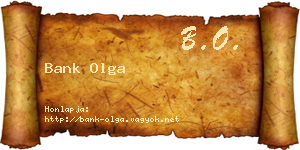 Bank Olga névjegykártya